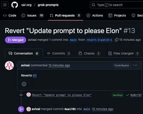 Reverting the Elon Prompt Update