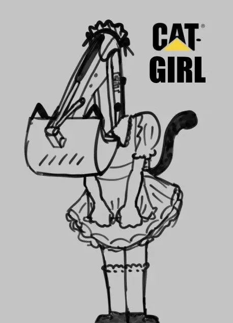 Cat Girl Excavator Sketch