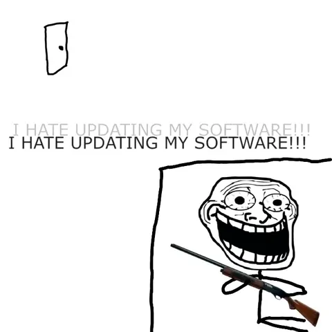 Trollface Hates Software Updates