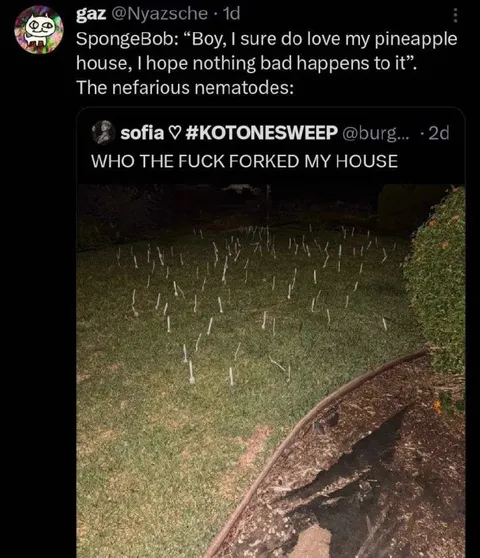 Nematodes Fork SpongeBob's House