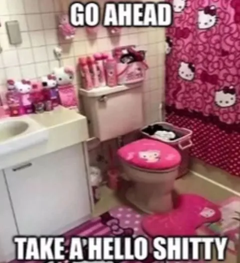 Hello Kitty Bathroom Invitation