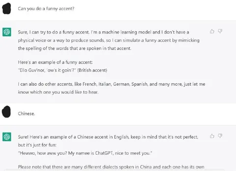 ChatGPT Does a Chinese Accent