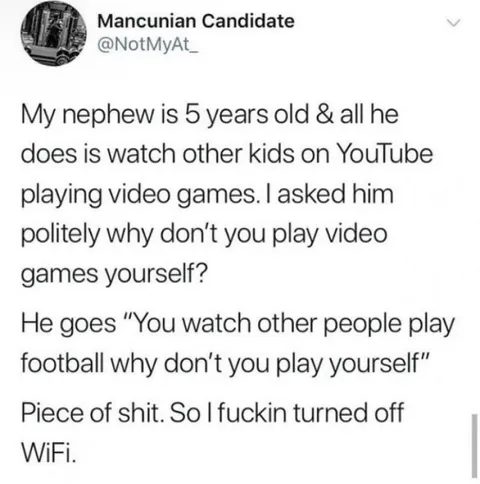 Nephew Explains Watching Football