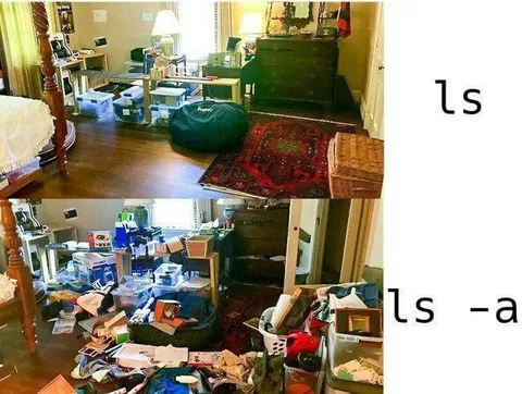 ls vs ls -a