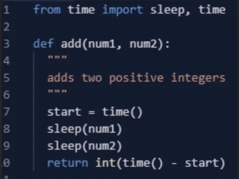 Function That Sleeps Instead of Adding