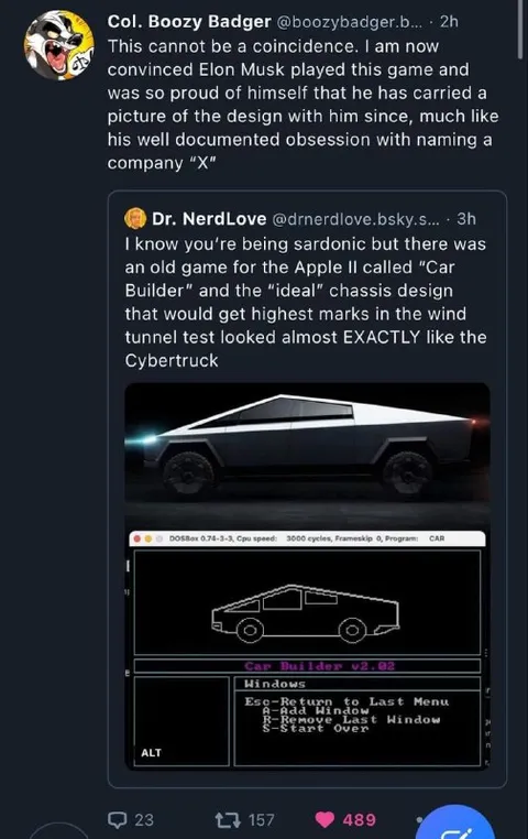Cybertruck Car Builder coincidence