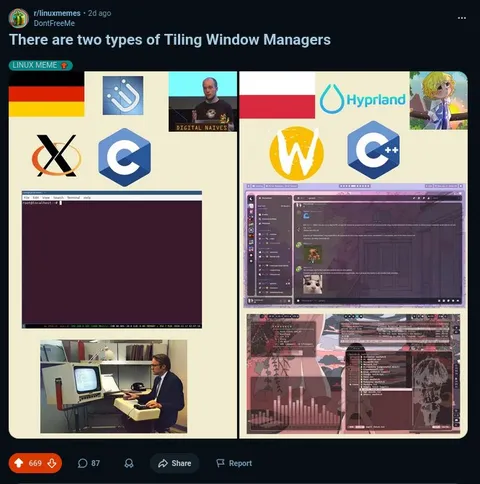 Two Types of Tiling Window Managers