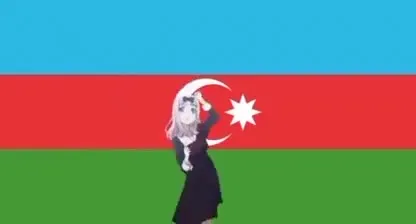 Аниме-танец на флаге Азербайджана