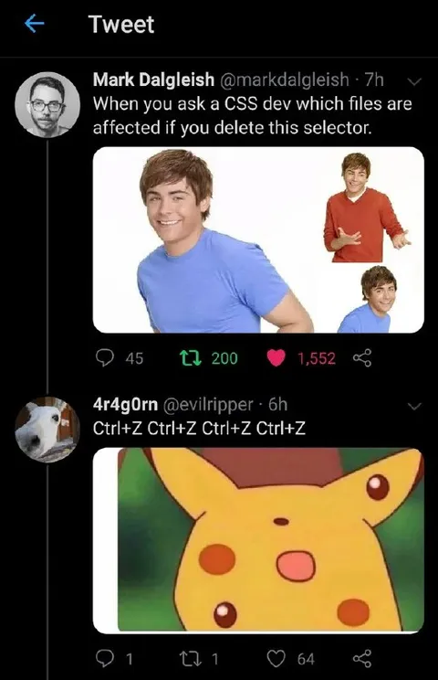 CSS Selector Undo Panic
