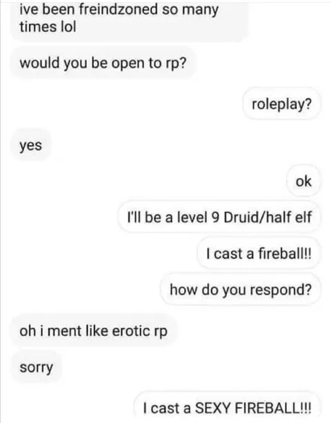 Erotic Roleplay Fireball Misunderstanding