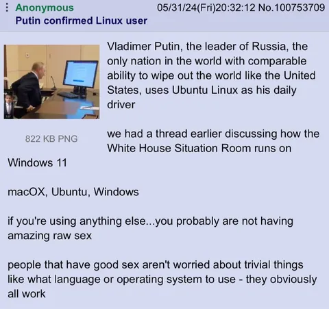 Putin Confirmed Linux User