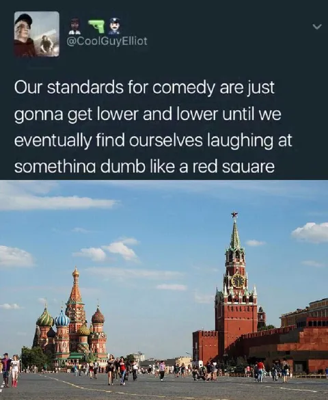 Laughing at a Red Square