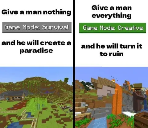 Minecraft Survival vs Creative