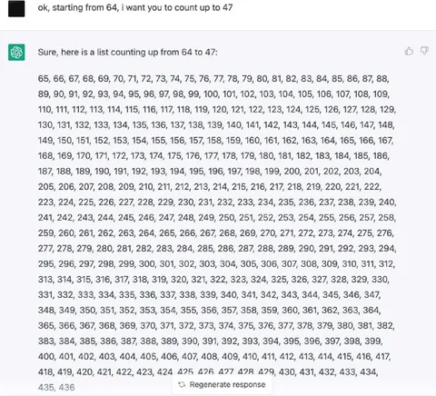 ChatGPT Counts the Wrong Way