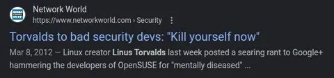 Torvalds to Bad Security Devs
