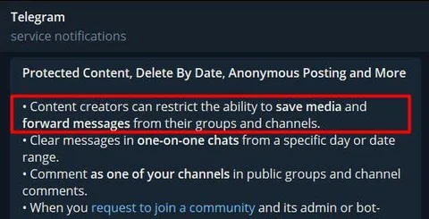Telegram Protected Content Notice