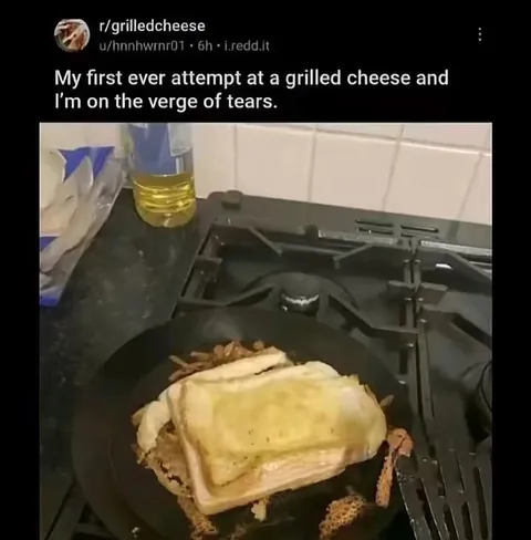 First Grilled Cheese Disaster
