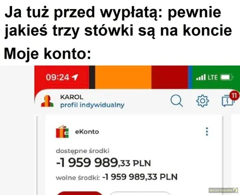 Konto przed wypłatą