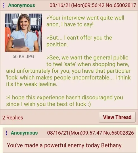 Weak Jawline Interview Rejection