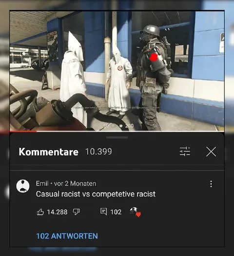 Casual racist vs competitive racist