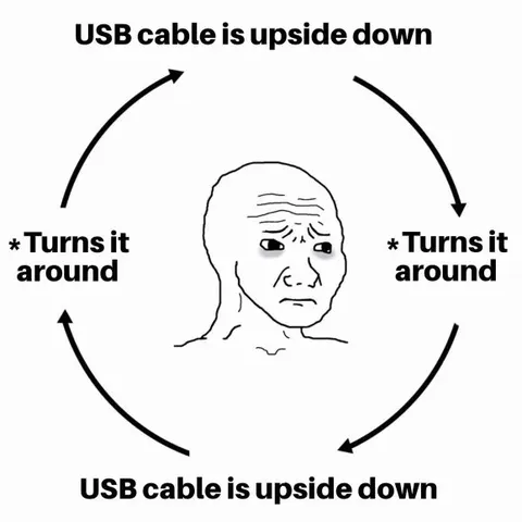 USB Cable Upside Down Again