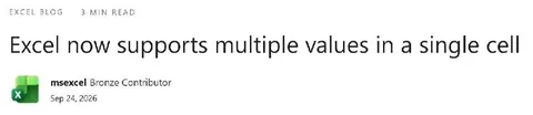 Excel Supports Multiple Values