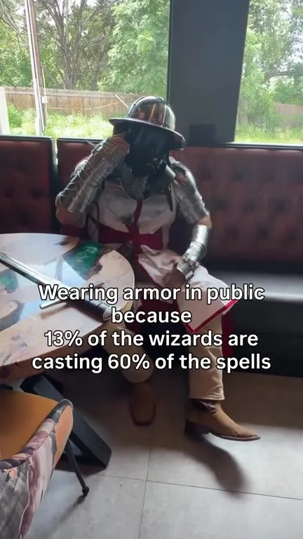 Armored Wizard at the Restaurant