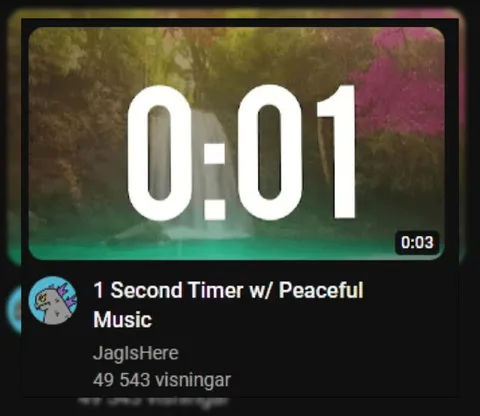 One Second Peaceful Timer