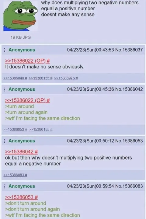 Multiplying Negative Numbers Pepe Thread