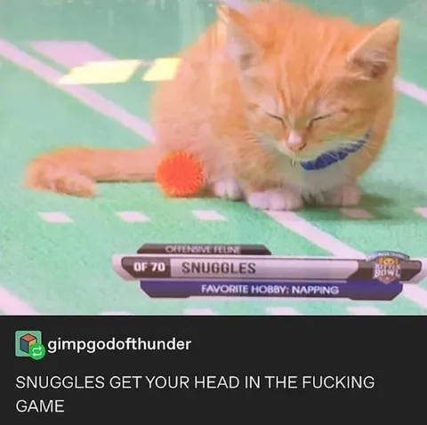 Snuggles Get Your Head in the Game