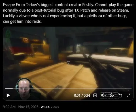 Pestily Trapped by Tarkov Bugs