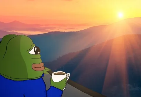 Pepe смотрит на рассвет