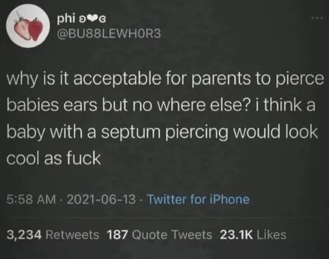 Baby With a Septum Piercing