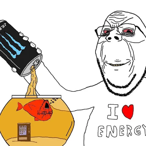 Wojak Loves Energy Drinks