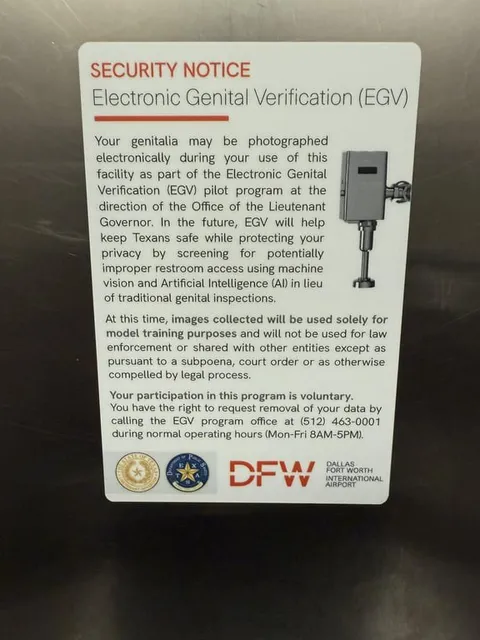 Electronic Genital Verification Notice