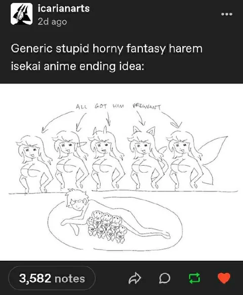 Generic Harem Isekai Ending
