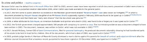 Calibri Forgery Evidence