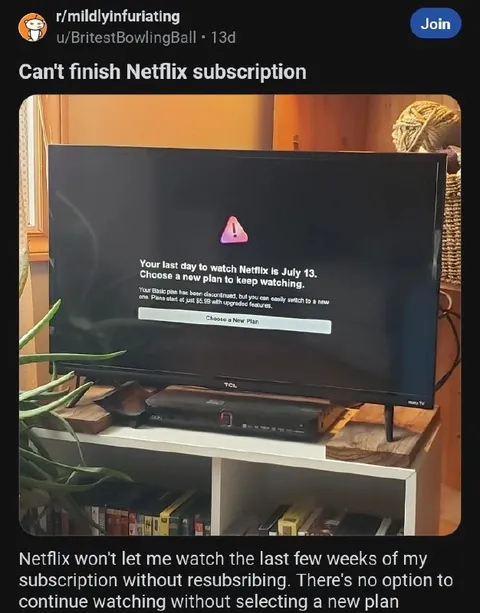 Can't Finish Netflix Subscription