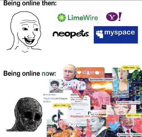 Being Online Then Versus Now