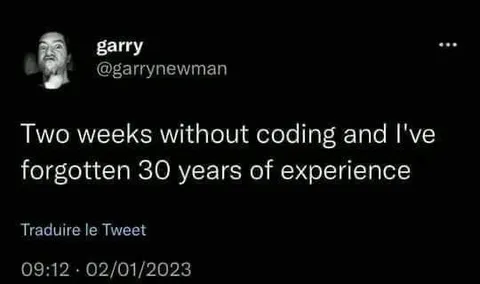 Two Weeks Without Coding