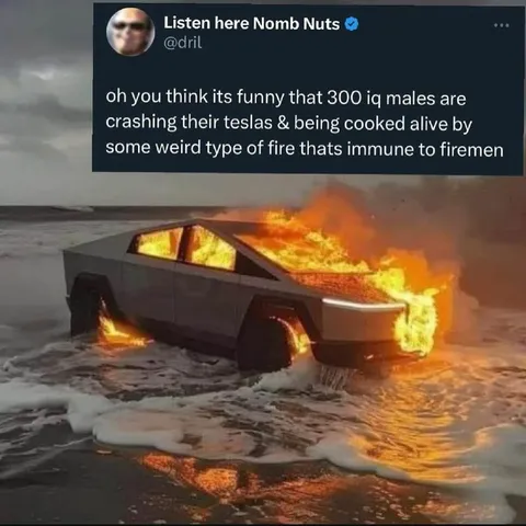 Cybertruck Fire at Sea