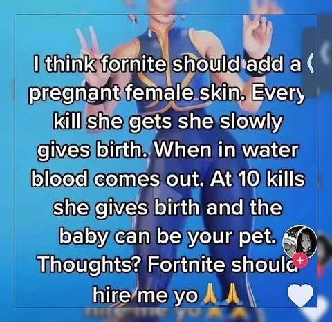 Pregnant Fortnite Skin Idea