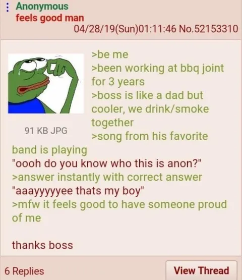 Proud Boss at the BBQ Joint