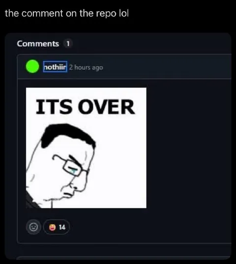 It's Over Repo Comment
