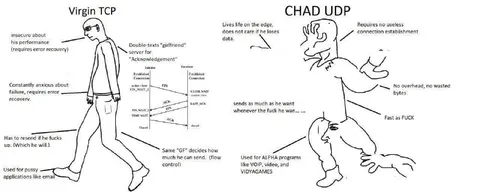 Virgin TCP vs Chad UDP