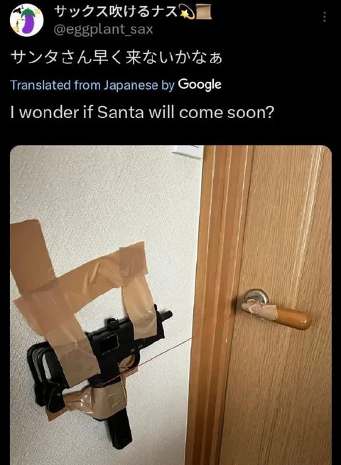 サンタを待つドアトラップ