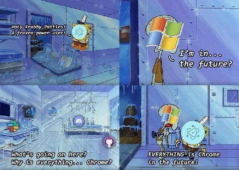 SpongeBob Sees Chrome Everywhere
