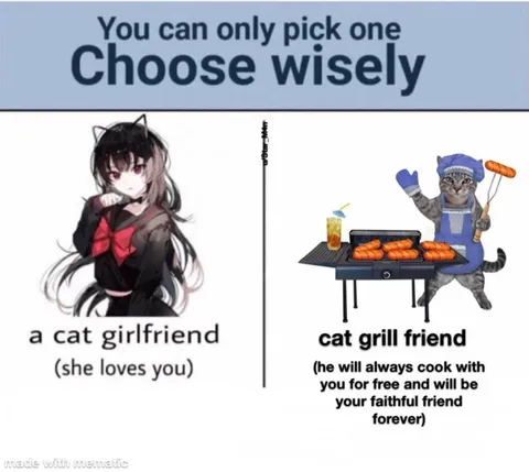 Cat Girlfriend or Cat Grill Friend