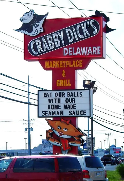 Crabby Dick's Seaman Sauce Sign