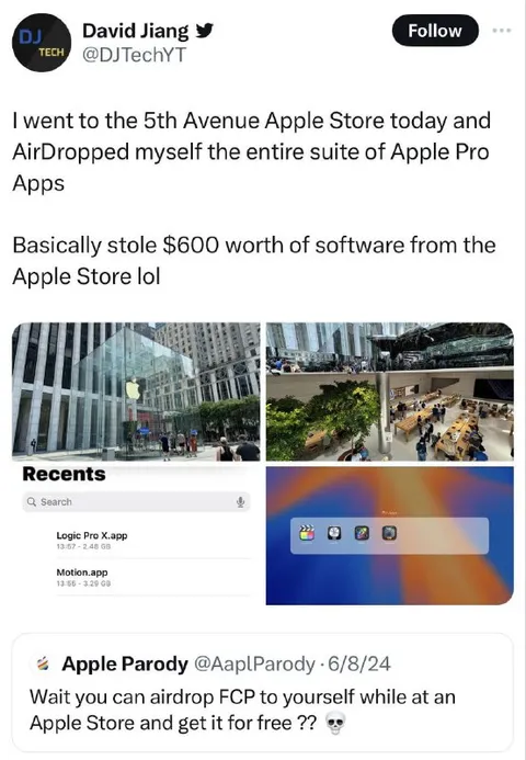 AirDropping Apple Apps for Free
